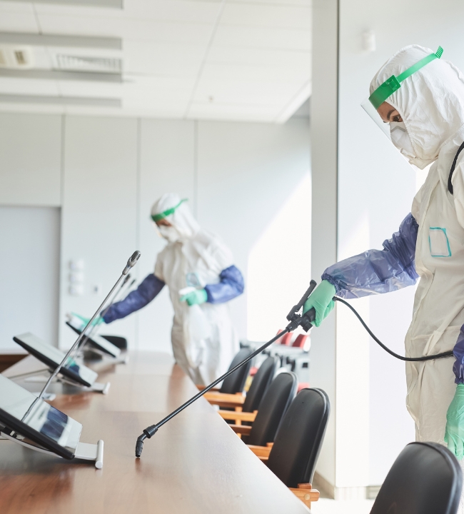 Servicio de desinfección profesional en una empresa en Orihuela Costa, eliminando bacterias y virus para un ambiente seguro y saludable.